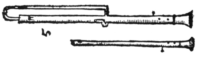Praetorius 3 hole pipes .25 Scale 96 ppi horz
